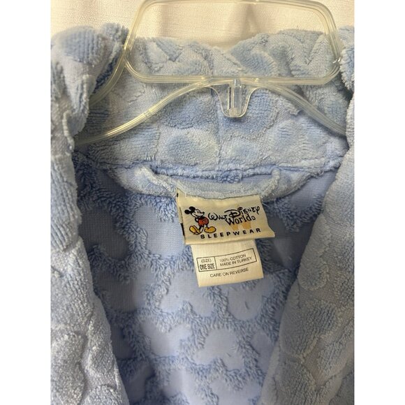 Walt Disney World Mickey Mouse Unisex Cotton Bath Robe Belt White One Size Vtg - Picture 3 of 5